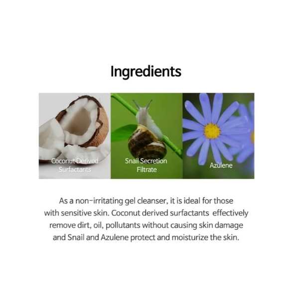 TIA'M Snail and Azulene Low PH Cleanser, 200ml