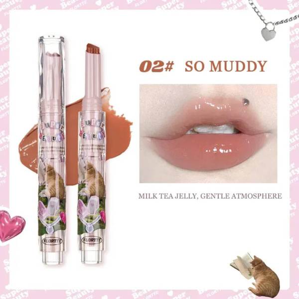 Flortte Heart-shaped Lipstick, 1.5g - 02 So Muddy