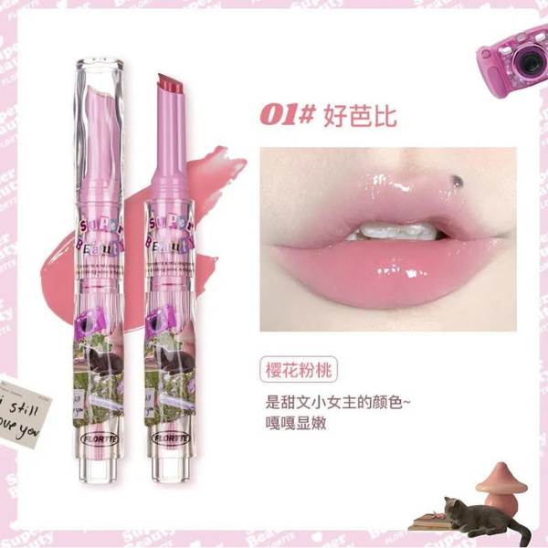 Flortte Heart-shaped Lipstick, 1.5g - 01 So Barbie