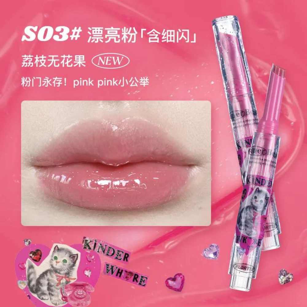 Flortte Heart-shaped Lipstick, 1.5g - S03 Pretty Pink