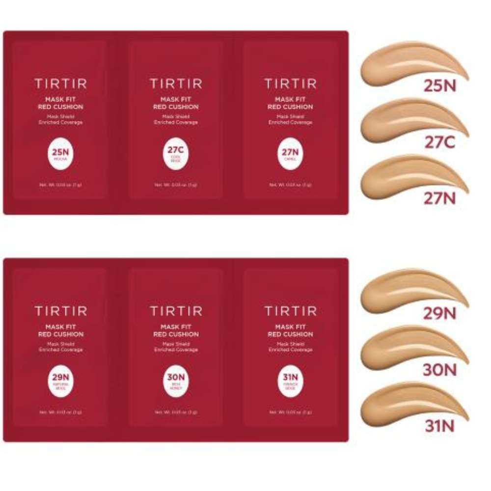 Mostre TirTir Mask Fit Red Cushion (6 culori/set) - Set 2 25N/27C/27N,29N/30N/31N